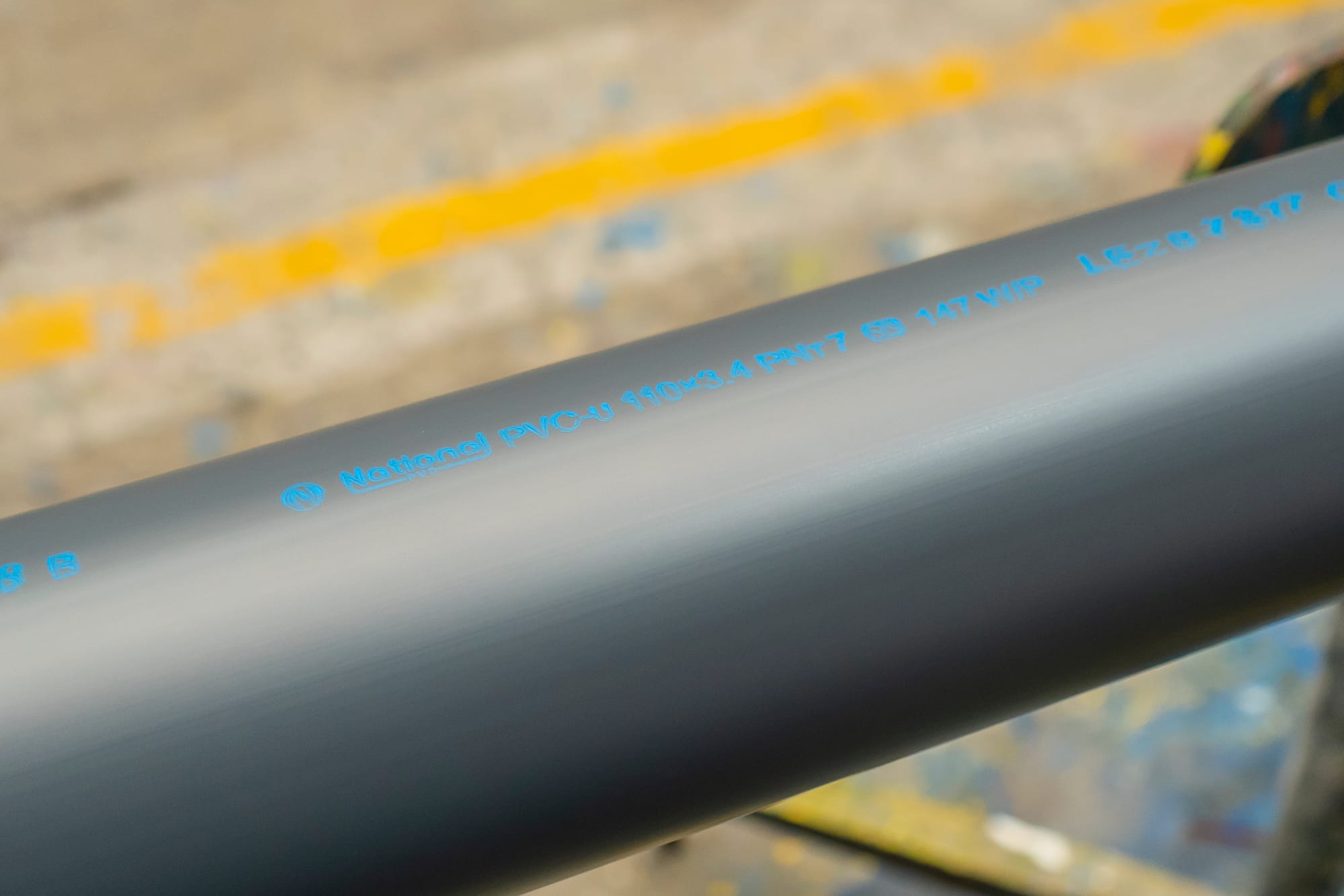 National PVC-U pipe with ISO 4422 marking on the production line